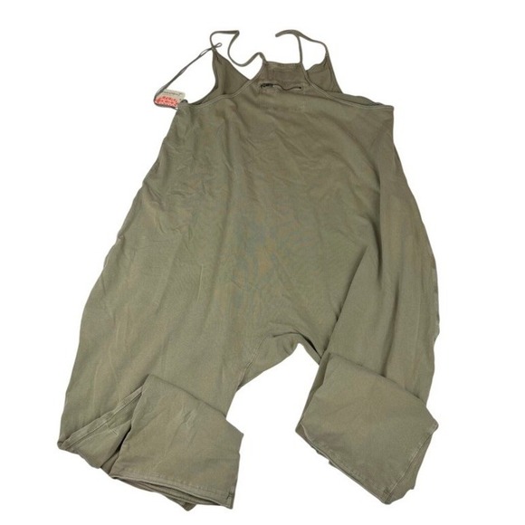 Free People FP Movement Hot Shot Pants Jumpsuit Green Relax Pants Harem L - Picture 3 of 8